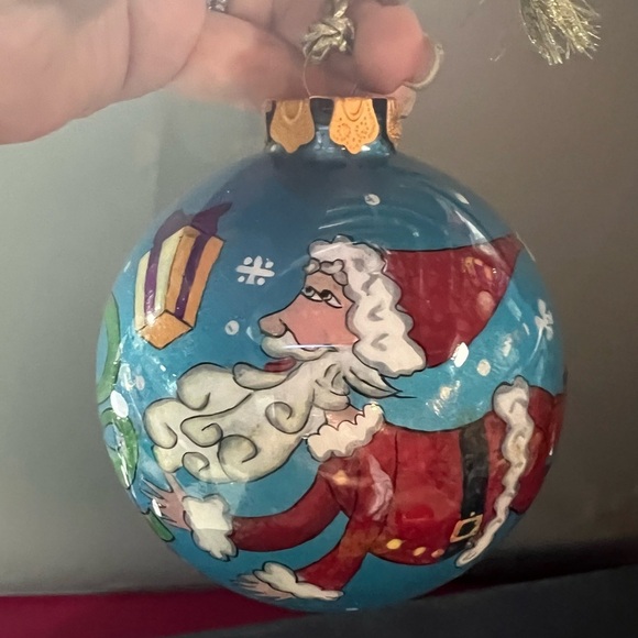 Rare 2000 Karen Rossi Fanciful Flights Ball Ornament With Box - Picture 1 of 4